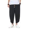 DOSLAVIDA Men's Casual Elastic Waist Linen Capri Pants Wide Leg Baggy Cotton Harem Yoga Trousers Loose Patchwork Shorts view 4