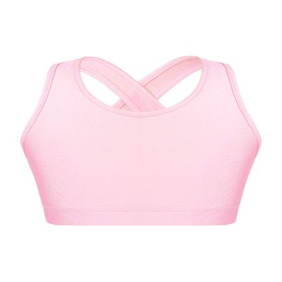 winying Kids Girls Wireless Yoga Sports Bras Child Fitness Cotton Crop Tops Vest Running Training Bra Pink 3 12