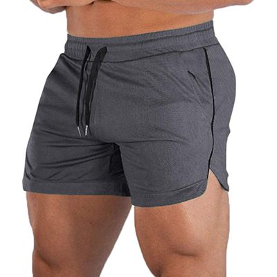 EVERWORTH Men's Athletic Shorts Gym Workout Short Shorts Casual Shorts Running Bodybuilding 5 Inch Inseam Shorts Grey US XL