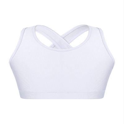 winying Kids Girls Wireless Yoga Sports Bras Child Fitness Cotton Crop Tops Vest Running Training Bra White 3 8