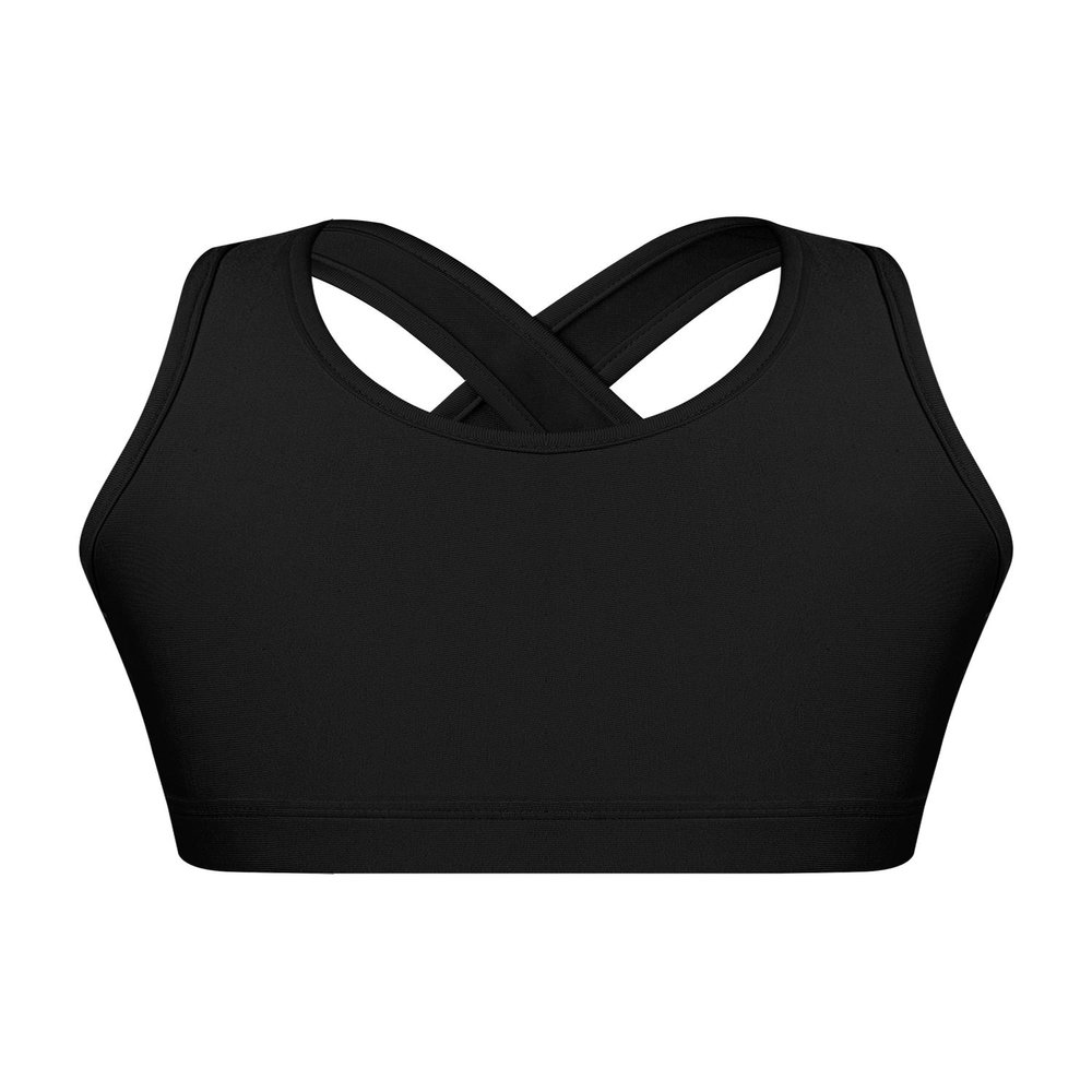 winying Kids Girls Wireless Yoga Sports Bras Child Fitness Cotton Crop Tops Vest Running Training Bra Black 3 8
