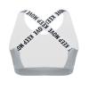 Yeeye Kids Girls Letter Print Criss Cross Back Sports Bra Dance Crop Top Gymnastics Athletic Shirts Grey 10 view 1