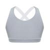 Yeeye Kids Girls Letter Print Criss Cross Back Sports Bra Dance Crop Top Gymnastics Athletic Shirts Grey 10 view 2