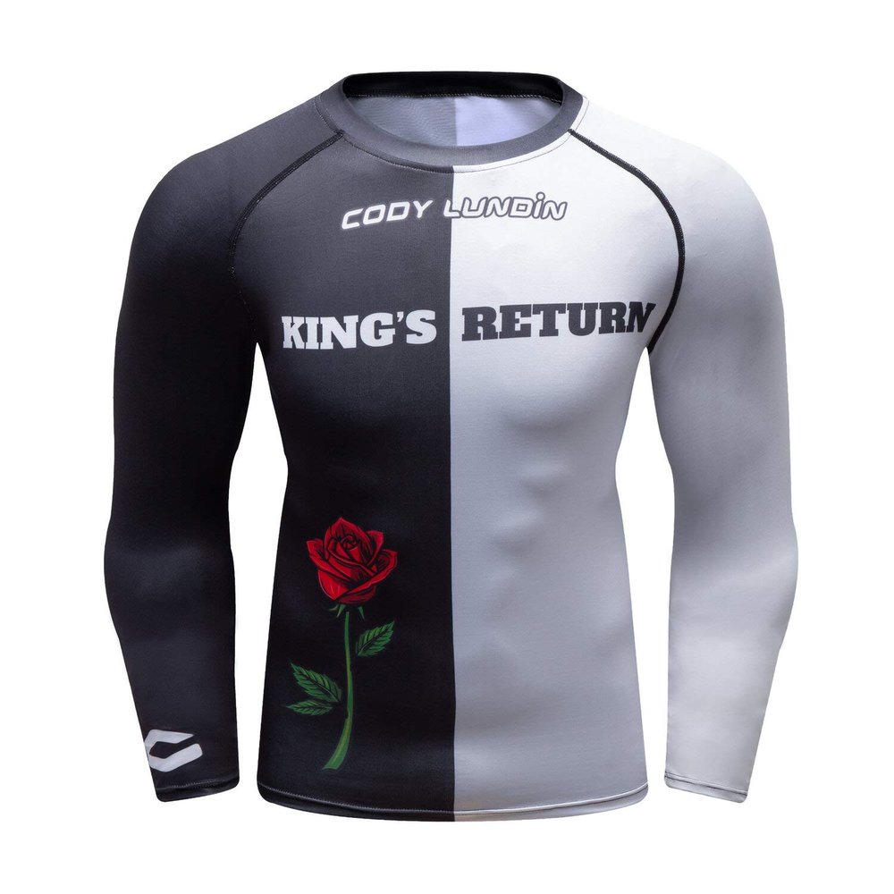 Red Plume Men Cool Dry 3D Digital Printing Compression Long Sleeve Base Layer Shirts, Sports& Fitness Tee (Digital C, X-Large)