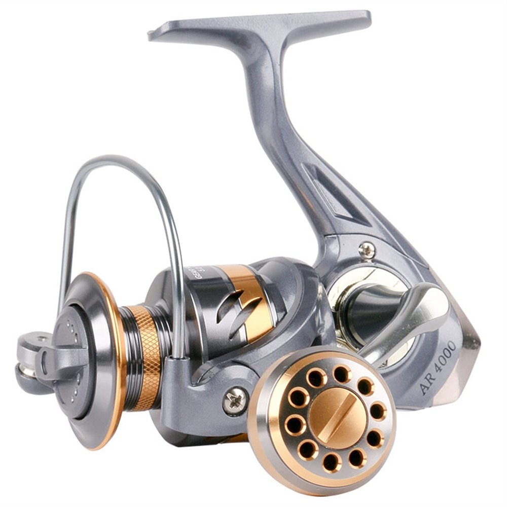 HNGM Fishing reel Metal Spool Fishing Reel 2BB AR2000-7000 High-speed Gear ratio 5.2:1 High-speed Spinning Reel Baitcast Reel Casting Reel (Color : Gray, Spool Capacity : 7000 Series)