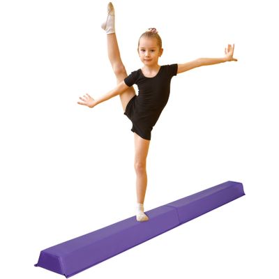 F2C 6ft Folding Gymnastic Balance Beam, Anti-Slip Base Floor Foam Balance Beam Bar, Gymnastics Equipment for Beginners Practice Training