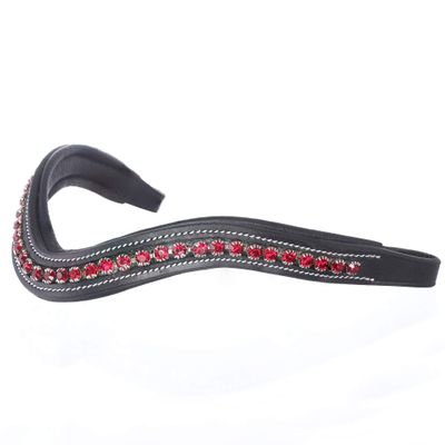Exion Horse Browband for English Bridle | Curved Shape Padded Equestrian Browband for Show & Dressage | Siam Crystal Browband for Horses