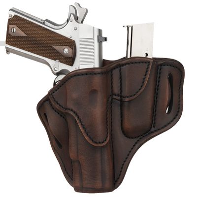 1791 GunLeather Combo 1911 Holster and Mag Pouch, Right Hand OWB Leather Gun and Mag Holster for Belts fits All 1911 Models with 4" and 5" Barrels (Vintage Brown)
