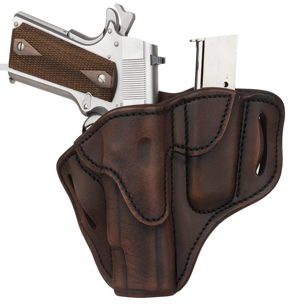 1791 GunLeather Combo 1911 Holster and Mag Pouch, Right Hand OWB Leather Gun and Mag Holster for Belts fits All 1911 Models with 4" and 5" Barrels (Vintage Brown)