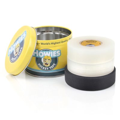 Howies 3 Pack Hockey Stick Tape - Premium Cloth (1 Inch by 25 Yards Long) - Clear/Poly (1" x 30yds) - Free Tape - (2) Clear / (1) Black