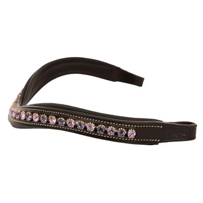 Exion Horse Browband for English Bridle | Curved Shape Padded Equestrian Browband for Show & Dressage | Tanzanite, Violet Crystal Browband for Horses