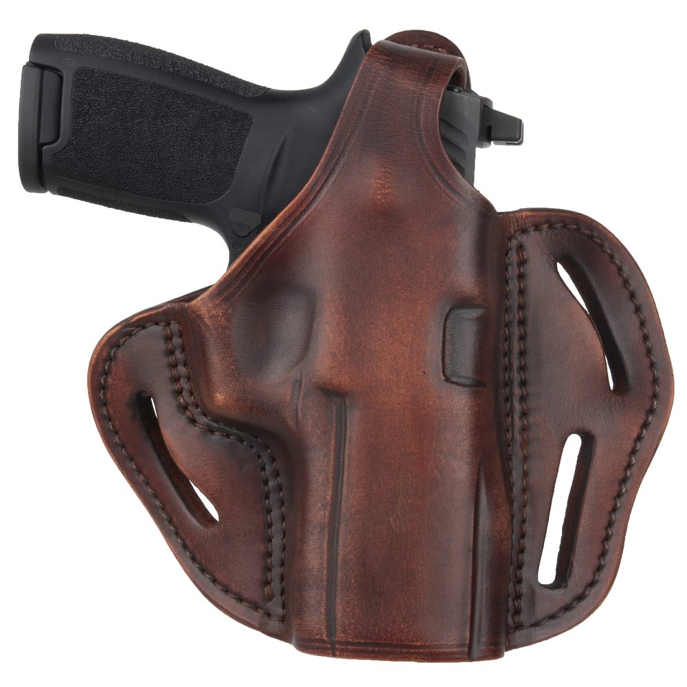 1791 GUNLEATHER P320 Thumb Break Holster - Right Handed OWB Leather Gun Holster - Fits Sig Sauer P220, P227, P320 and Ruger Security-9 (Vintage Brown)