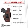 1791 GUNLEATHER 4 Way Thumb Break Holster - OWB & IWB Right Handed Leather Gun Holster - Compatible for Glock 17 19 22 23 32, Ruger SR9 SR22, Sig P225 P299, SW MP9 MP40, Taurus G2 (Vintage Brown) view 3
