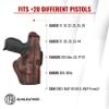 1791 GUNLEATHER Leather Gun Holster - 3 Way OWB Right Handed Thumb Break Holster - Compatible with Glock 17 19 22 23 32, Ruger SR9 SR22, Sig P225 P299, SW MP9 MP40, Taurus G2 (Vintage Brown) view 3