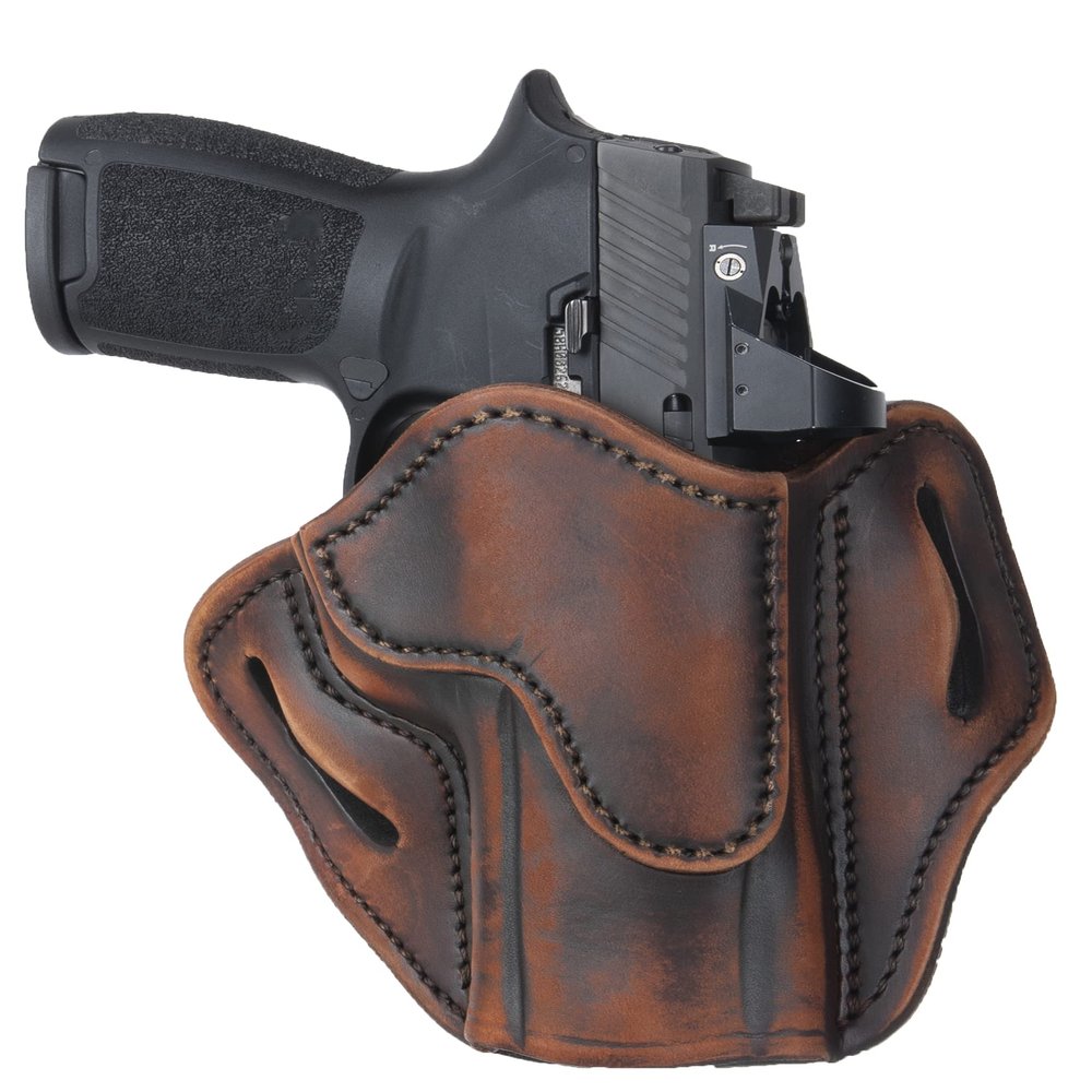 1791 GUNLEATHER P320 Optic Ready Holster - OWB CCW Leather Gun Holster for Belts - Right Handed - SP2022, P227, H&K VP40, P30L