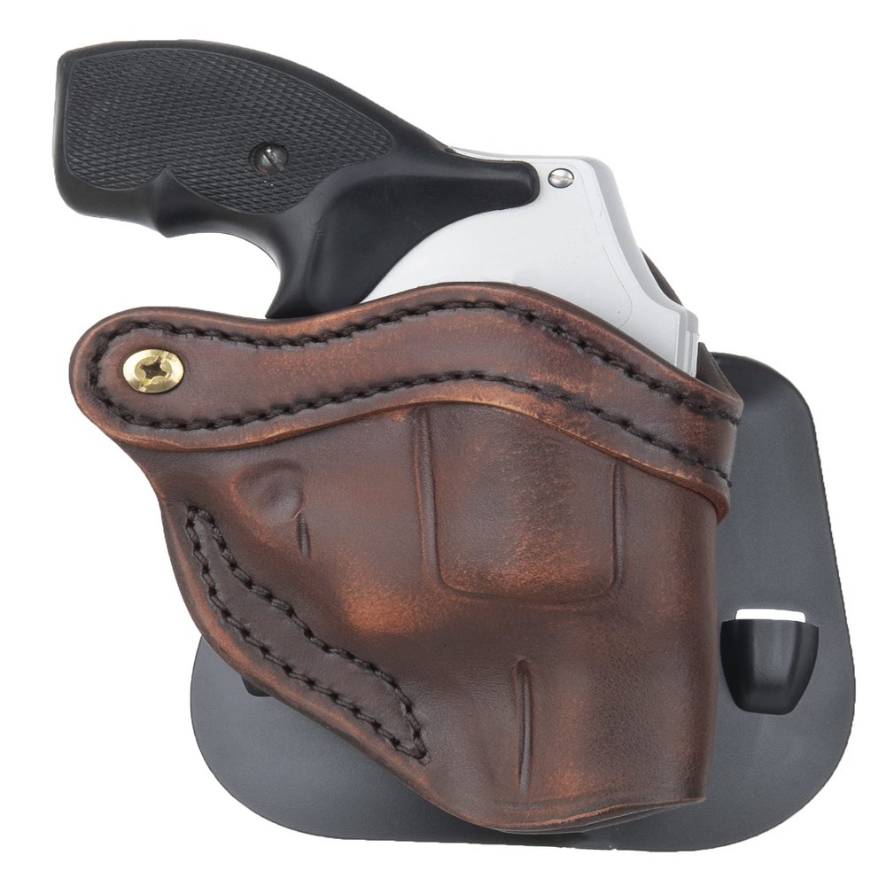 1791 GUNLEATHER J-Frame Revolver Paddle Holster - OWB CCW Leather Gun Holster for Belts - Right Handed - Fits All J-Frame Revolvers Including S&W and Ruger LCR not Taurus