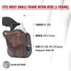 1791 GUNLEATHER J-Frame Revolver Paddle Holster - OWB CCW Leather Gun Holster for Belts - Right Handed - Fits All J-Frame Revolvers Including S&W and Ruger LCR not Taurus view 3