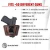 1791 Universal Leather Gun Holster, OWB/IWB CCW Holster, Right and Left Handed - Fits Glock, HK, SIG Walther (Medium - Vintage Brown) view 2