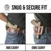 1791 Universal Leather Gun Holster, OWB/IWB CCW Holster, Right and Left Handed - Fits Glock, HK, SIG Walther (Medium - Vintage Brown) view 3