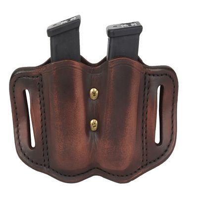 1791 Gunleather 2.2 Mag Holster - Double Mag Pouch for Double Stack Magazines, OWB Magazine Pouch for Belts