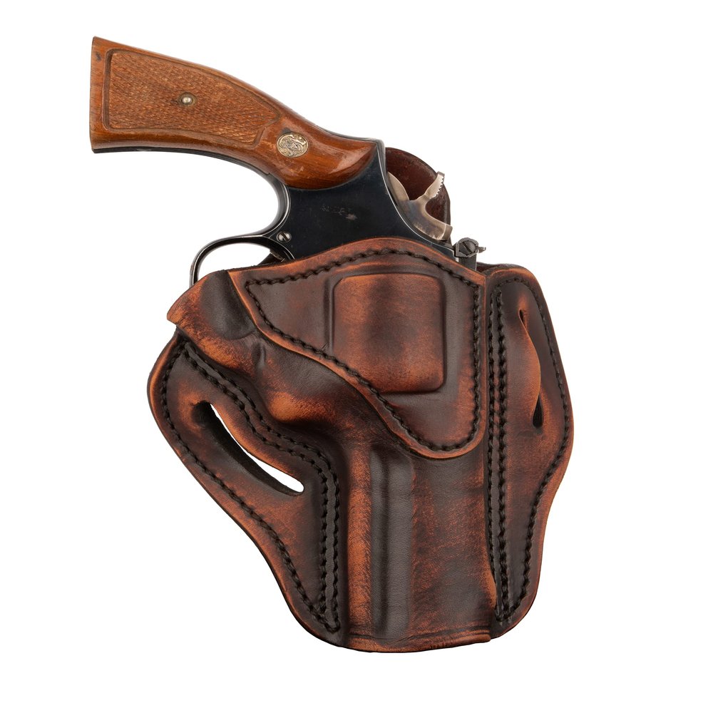 1791 GUNLEATHER K-Frame Revolver Holster - OWB Leather Revolver Holster - Right Handed - Compatible with Ruger GP100, Smith & Wesson K Frame and 686 (Size 2)