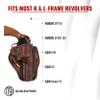 1791 GUNLEATHER K-Frame Revolver Holster - OWB Leather Revolver Holster - Right Handed - Compatible with Ruger GP100, Smith & Wesson K Frame and 686 (Size 2) view 3