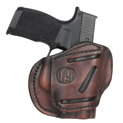 1791 GunLeather 3-Way P365 Holster - Ambidextrous OWB CCW Leather Gun Holster - Fits Sig Sauer P365, Ruger LCP 380, SW Bodyguard