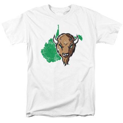 Marshall University Official State Shape Unisex Adult T-Shirt, White, 4X-Large