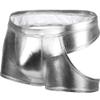 4UFIT Men's Shiny Metallic Opening Pouch Bikini Briefs Backless Sissy Lingerie Jockstrap Thongs view 1