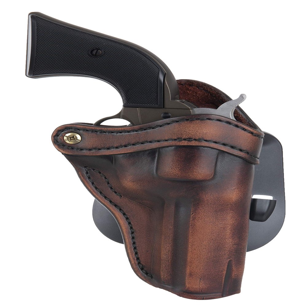 1791 GUNLEATHER K-Frame Revolver Paddle Holster - OWB CCW Leather Gun Holster for Belts - Right Handed - Fits Ruger GP100, Smith & Wesson K Frame and 686