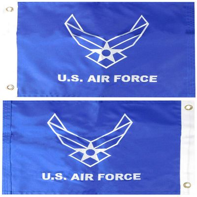 Air Force Wings Blue 12"x18" Double Sided Nylon Embroidered Boat Flag Grmts