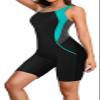 beautyin Women Athletic Sports Training Racerback Boyleg Swimsuit One Piece Aqua view 1