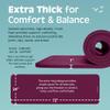 Retrospec Solana Yoga Mat 1" Thick w/Nylon Strap for Men & Women - Non Slip Exercise Mat for Home Yoga, Pilates, Stretching, Floor & Fitness Workouts - Boysenberry view 3