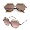 Fashion Culture Smooch Kiss Lips Translucent Frame Statement Sunglasses, Smoke view 1