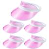 5 Pack Sun Visors Hat Unisex Retro Cute Candy Color Clear Women Cap Sports Outdoor UV Transparent Golf Party Beach (Pink) view 1