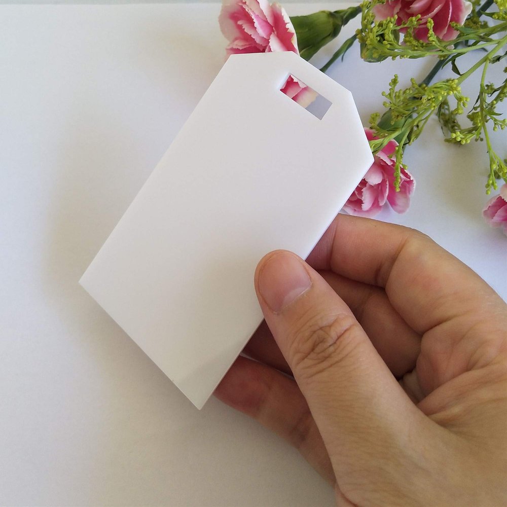 10pcs Laser Cut Reserved Tags, Luggage Tag Wedding Place Cards, Acrylic Reserve Seating Tag, Blank Keychain (White)
