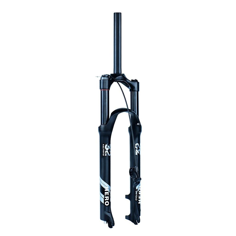 Jejy Mountain Bike Air Forks Shock Absorber Magnesium Alloy Ultralight Front Fork Travel 120mm Threadless Steerer Pressure Suspension MTB Accessories Matte Black Manual Lockout/Remote