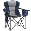 ALPHA CAMP Oversized Camping Chair Heavy Duty Lawn Chair with Cooler Bag Support 450 LBS Steel Frame Collapsible Padded Arm Quad Lumbar Back Folding Chair for Lawn Outdoor,Navy Blue,1PC view 1