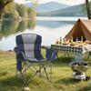 ALPHA CAMP Oversized Camping Chair Heavy Duty Lawn Chair with Cooler Bag Support 450 LBS Steel Frame Collapsible Padded Arm Quad Lumbar Back Folding Chair for Lawn Outdoor,Navy Blue,1PC view 2