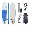 Inflatable Stand Up Paddle Board Durable SUP Accessories, Carry Bag, Fin, Wide Stance by Amebee for Paddling, Non-Slip Deck Surf Control Yoga Board Youth, Adult Standing Boat (White Blue 10ft Long) view 2