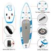 Inflatable Stand Up Paddle Board Durable SUP Accessories, Carry Bag, Fin, Wide Stance by Amebee for Paddling, Non-Slip Deck Surf Control Yoga Board Youth, Adult Standing Boat (White Blue 10ft Long) view 3