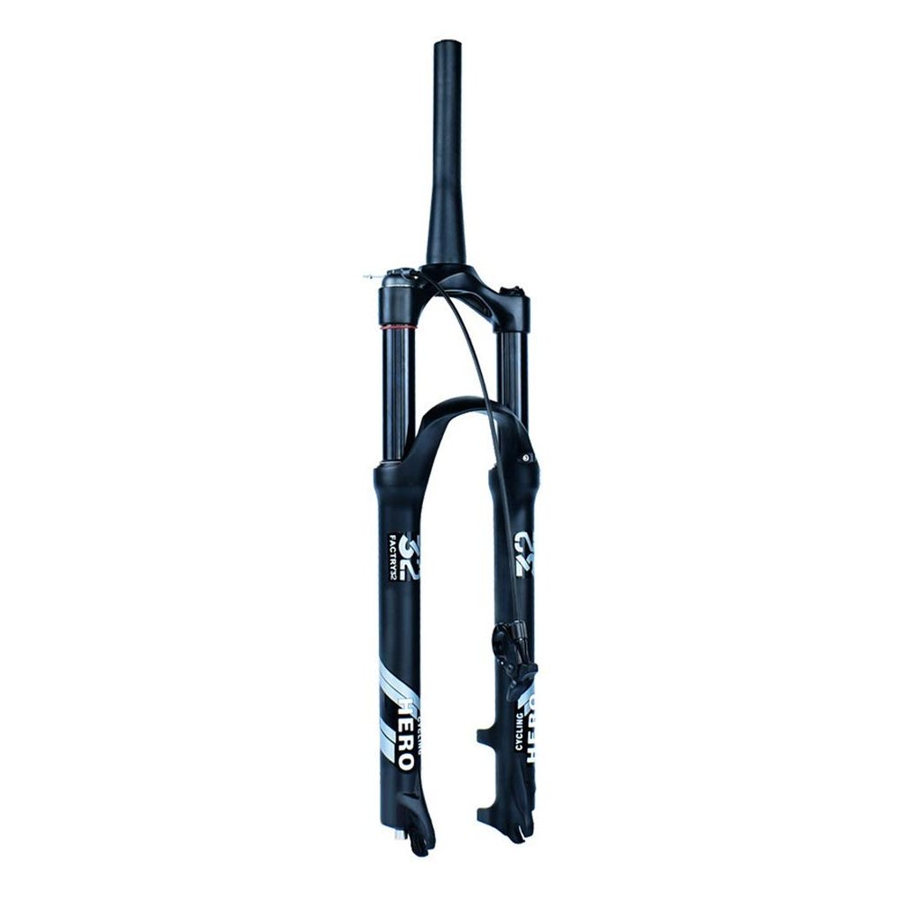 Jejy Mountain Bike Air Forks Shock Absorber Magnesium Alloy Ultralight Front Fork Travel 120mm Threadless Steerer Pressure Suspension MTB Accessories Matte Black Manual Lockout/Remote