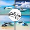 Outboard Steering System,Marine Turbine Rotary Steering System Outboard Boat Steering Kit with 13.5" Steering Wheel and Steering Cable Rotary Helm 3/4" Tapered Shaft 90 Bezel Fixing Kits (14FT) view 2