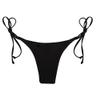 Women Bikini Bottom Side Tie heart-shaped Hollow Thong Bathing Swimsuit Beach Swimwear Brazilian Cheeky Swim Trunks Black view 2