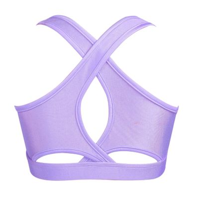 Moily Kids Girls Cirss Cross Back Crop Top Gymnastics Dance Workout Sports Bra Performing Tops Keyhole Purple 4