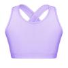 Moily Kids Girls Cirss Cross Back Crop Top Gymnastics Dance Workout Sports Bra Performing Tops Keyhole Purple 4 view 2