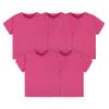 Gerber Baby Toddler 5-Pack Solid Short Sleeve T-Shirts Jersey 160 GSM, Hot Pink, 3T view 1