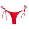 Women Bikini Bottom Side Tie heart-shaped Hollow Thong Bathing Swimsuit Beach Swimwear Brazilian Cheeky Swim Trunks Red view 2