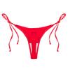 Women Bikini Bottom Side Tie heart-shaped Hollow Thong Bathing Swimsuit Beach Swimwear Brazilian Cheeky Swim Trunks Red view 3