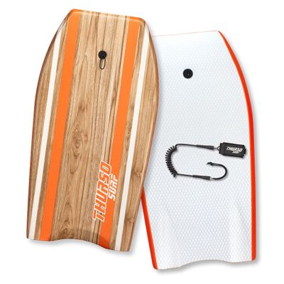 Thurso SURF Quill 42'' Bodyboard Body Boards Perfect for Kids and Adults for Beach and Pool Fun Lightweight & Durable EPS Core Ideal for Wave Riding and Bodyboarding Tangerine